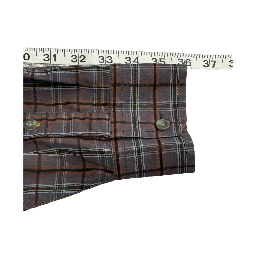 Black Brown 1826 Shirt Mens Large Multicolor Plaid Classic Long Sleeve Button-Up - Picture 6 of 6
